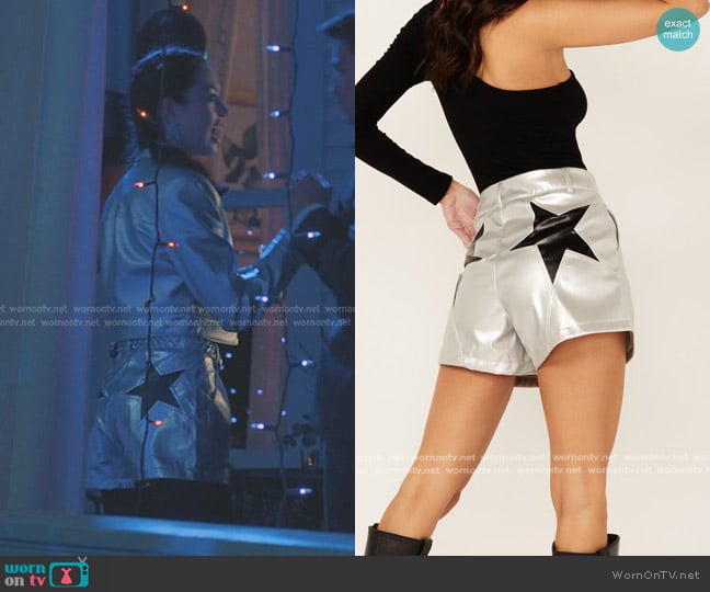 Saints & Hearts Metallic High Rise Star Back Shorts worn by Annie Sullivan (Anneliese Judge) on Sweet Magnolias