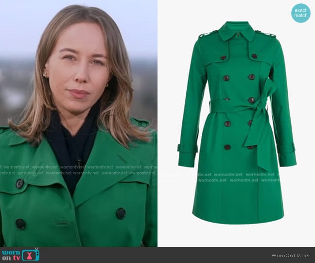 Hobbs London Saskia Trench Coat worn by Britt Clennett on Good Morning America