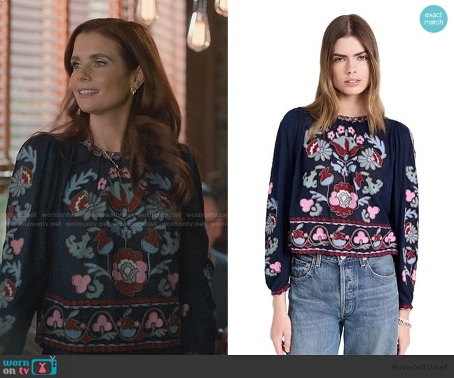 Sea Eclisse Embroidery Top worn by Maddie Townsend (JoAnna Garcia Swisher) on Sweet Magnolias