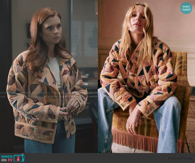 Sezane Brandon Jacket worn by Maddie Townsend (JoAnna Garcia Swisher) on Sweet Magnolias