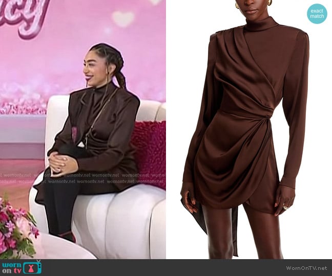 Ronny Kobo Bianca Dress in Chocolate worn by Shannon Boodram on Today