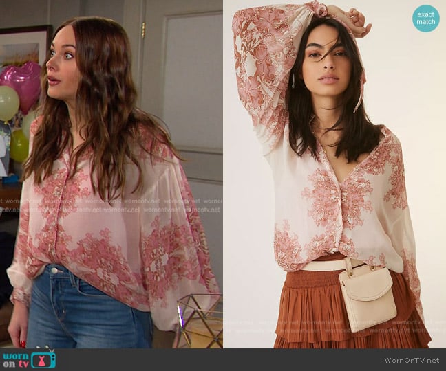 Forever That Girl at Anthropologie Sheer Femme Blouse worn by Stephanie Johnson (Abigail Klein) on Days of our Lives