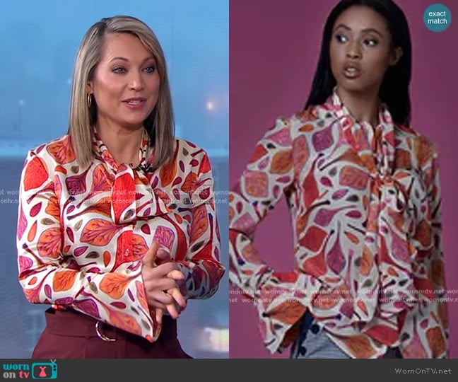 Sika'a Hamidah Silk Blouse worn by Ginger Zee on Good Morning America