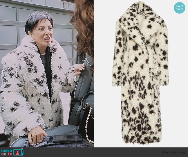 Stella McCartney Printed teddy coat worn by Kris Jenner (Kris Jenner) on The Kardashians