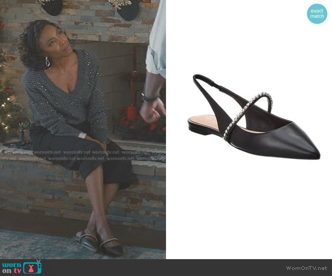 Stuart Weitzman Crystalline Leather Slingback Flat worn by Helen Decatur (Heather Headley) on Sweet Magnolias