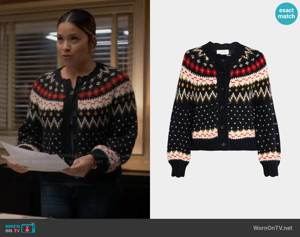 The Great The Ice Rink Cardigan worn by Marion Alba (Gina Rodriguez) on Will Trent