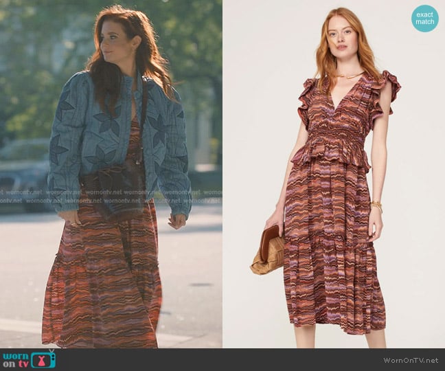 Ulla Johnson Bendetta Dress in Purple Saphire worn by Maddie Townsend (JoAnna Garcia Swisher) on Sweet Magnolias