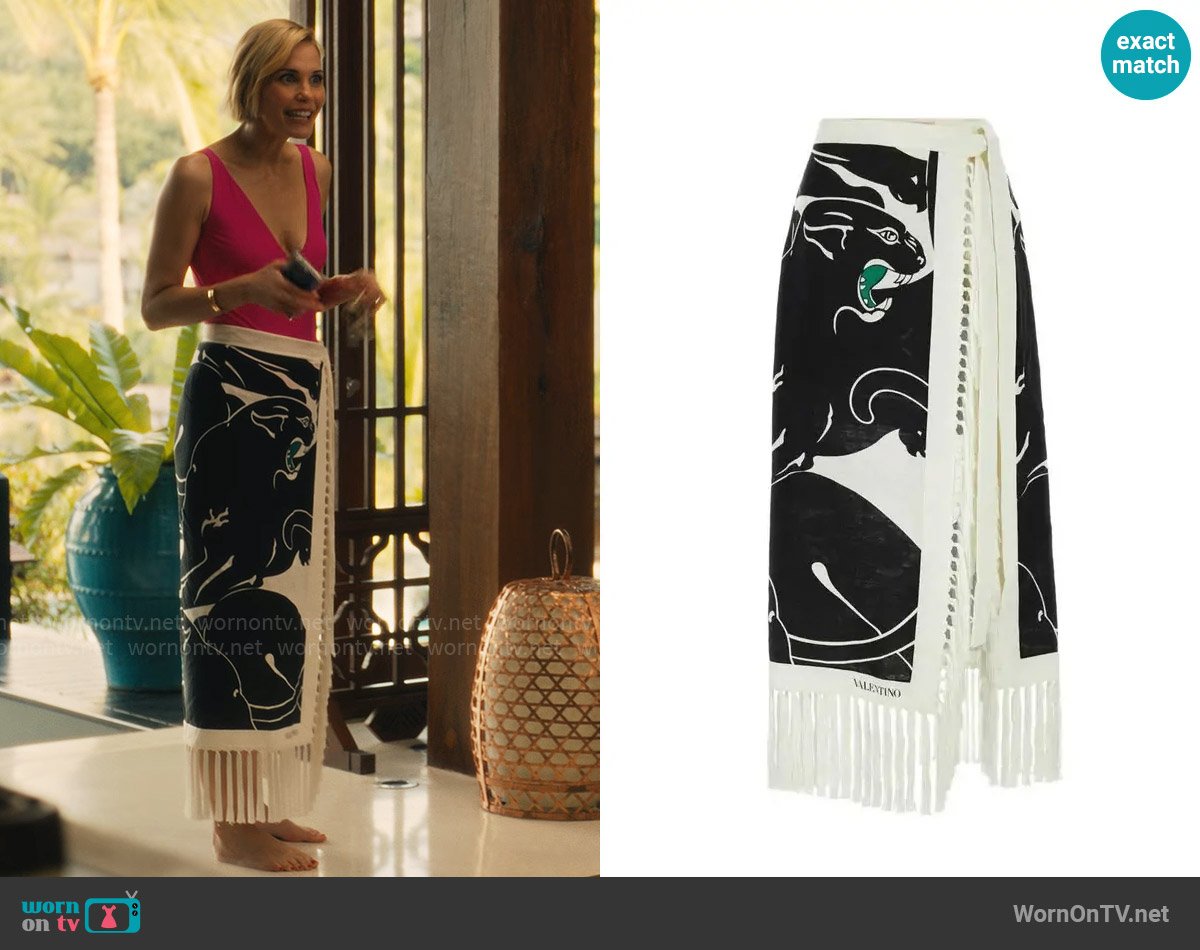 Valentino Garavani Printed Skirt worn by Kate (Leslie Bibb) on The White Lotus