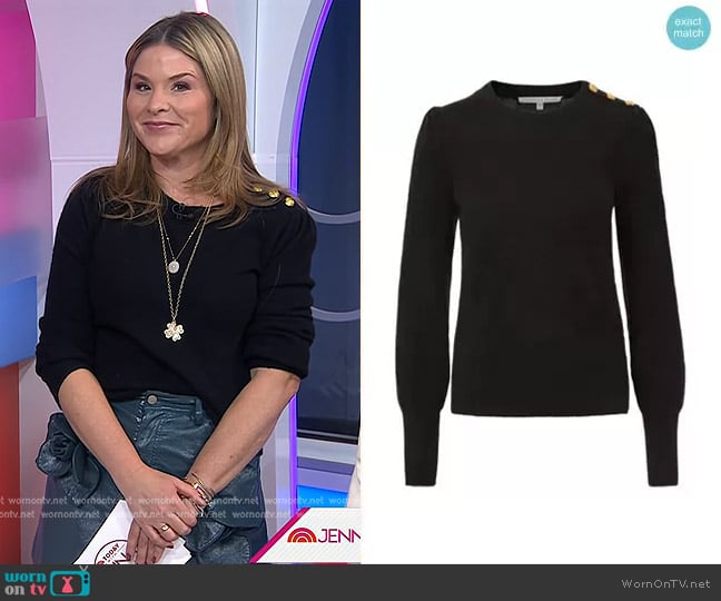 Veronica Beard Nelia Cashmere Crewneck Sweater worn by Jenna Bush Hager on Today