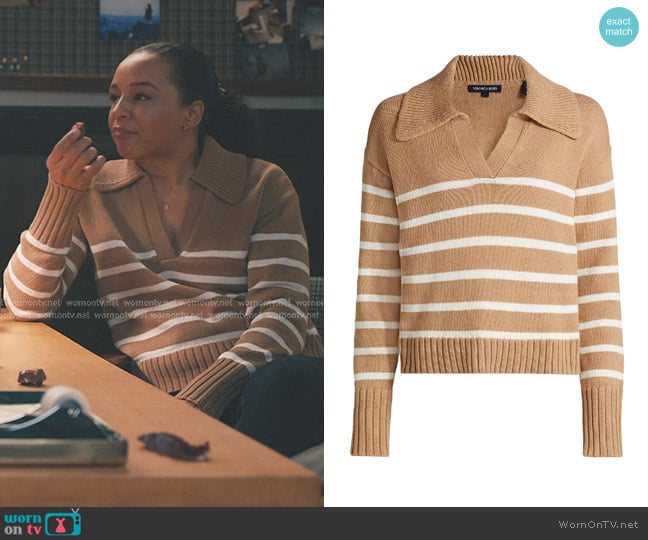 Kaya’s brown striped polo sweater on Elsbeth