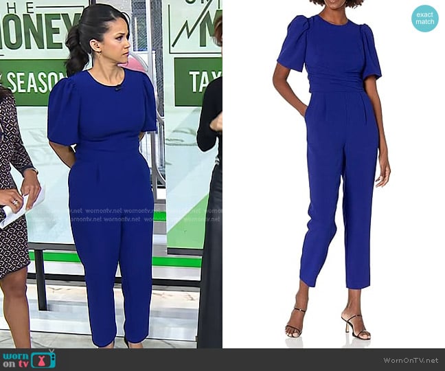 Eliza J Waist Tie Balloon Sleeve Jumpsuit worn by Laura Jarrett on Today