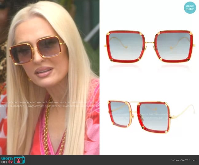 Anna Karin Karlsson White Moon Sunglasses in Red worn by Erika Jayne on The Real Housewives of Beverly Hills