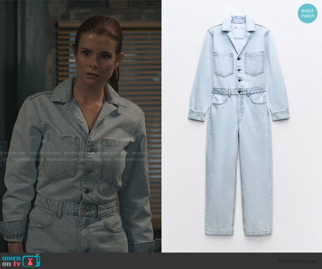 Zara Long Sleeve Deni Jumpsuit worn by Maddie Townsend (JoAnna Garcia Swisher) on Sweet Magnolias