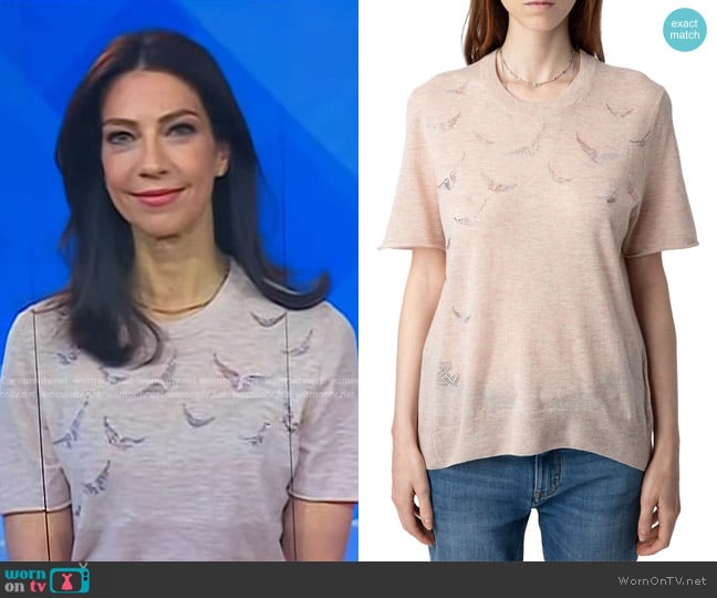 Natalie’s pink embellished tee on Today