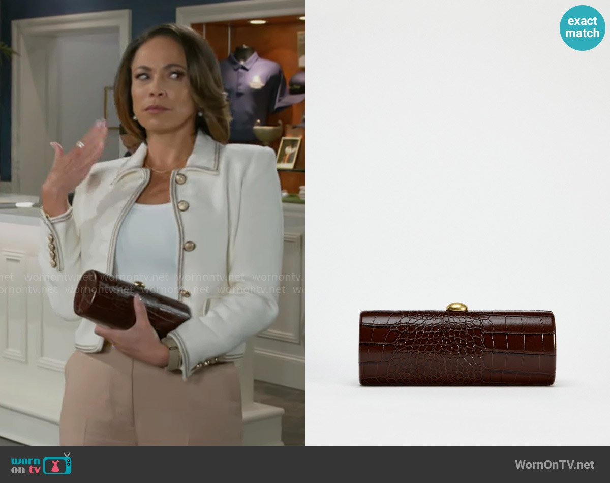 Zara Croc Box Bag worn by Nicole Dupree Richardson (Daphnee Duplaix) on Beyond the Gates