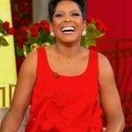 Tamron’s floral cutout mini dress on Tamron Hall Show