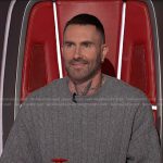 Adam Levine’s grey cable knit sweater on The Voice