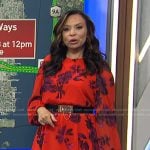 Adelle’s red floral dress on Today