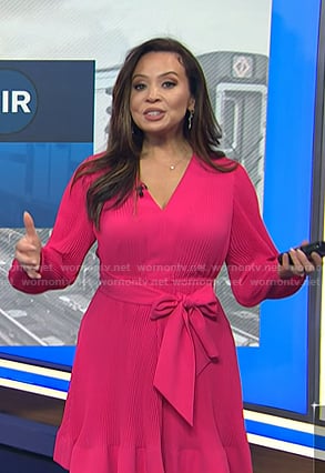 Adelle's pink v-neck mini dress on Today