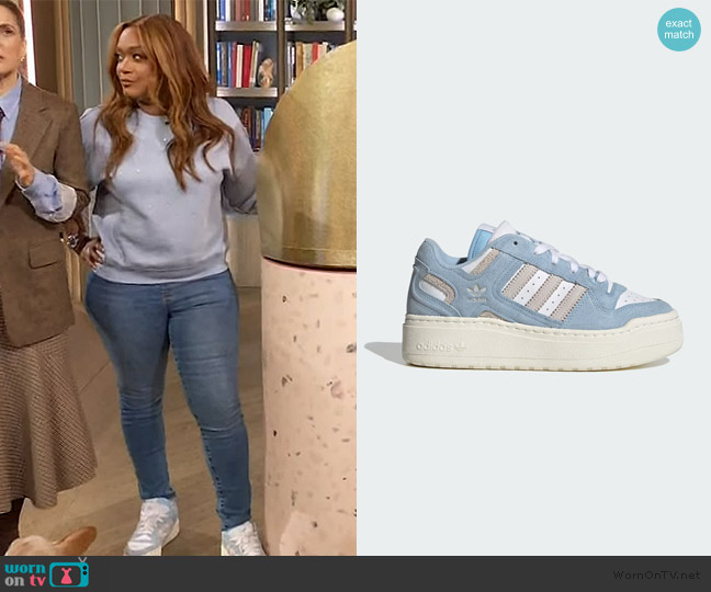 Adidas Forum XLG Shoes worn by Sunny Anderson on The Drew Barrymore Show