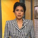 Adriana Diaz’s houndstooth blazer and skirt set on CBS Mornings