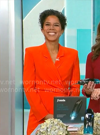Adriana Diaz's red tie blazer on CBS Mornings