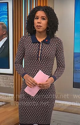 Adriana Diaz's geometric print polo dress on CBS Mornings