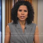 Adriana Diaz’s grey pinstripe vest on CBS Mornings