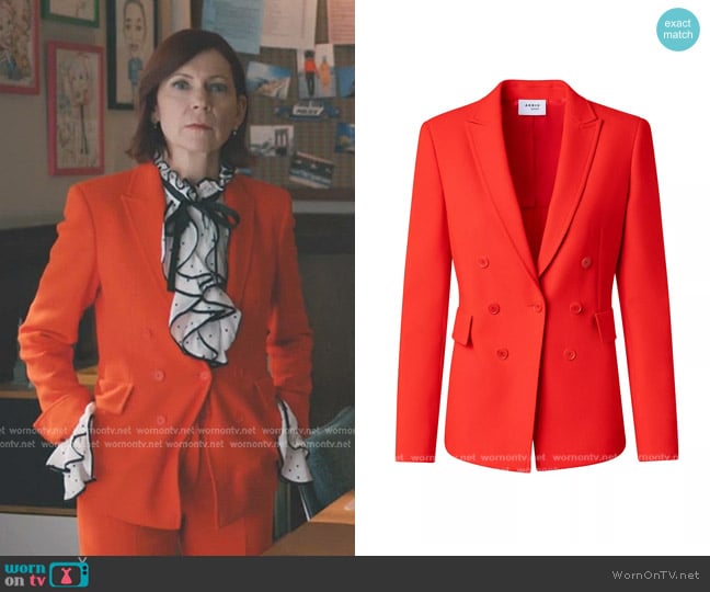 Akris Punto Double-Breasted Blazer in Crimson Red worn by Elsbeth Tascioni (Carrie Preston) on Elsbeth