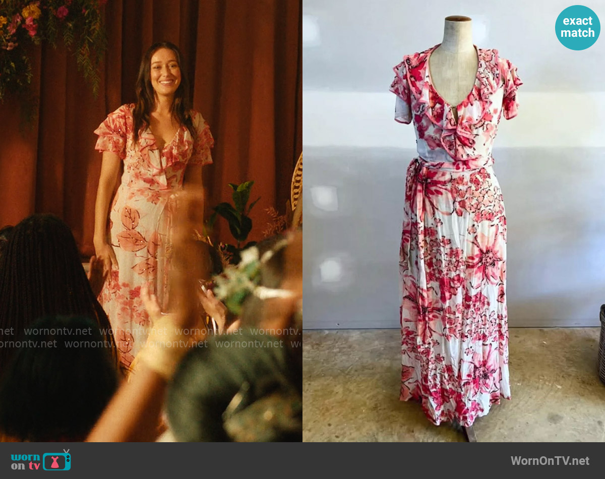 Alannah Hill Floral Silk Wrap Maxi Dress worn by Milla (Alycia Debnam-Carey) on Apple Cider Vinegar