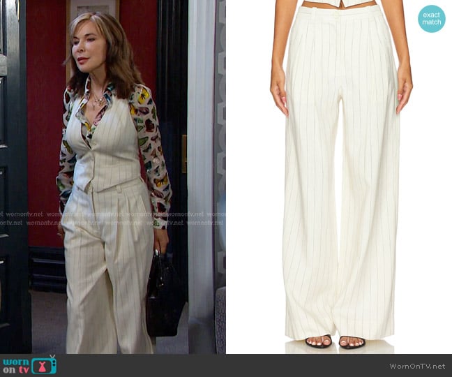 Kate’s white pinstripe pants on Days of our Lives