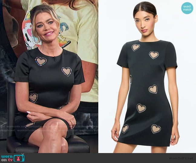 Alice + Olivia Clyde Embellished Heart Minidress worn by Denise Richards on E! News