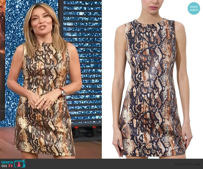 Kit’s snake skin print mini dress on Access Hollywood