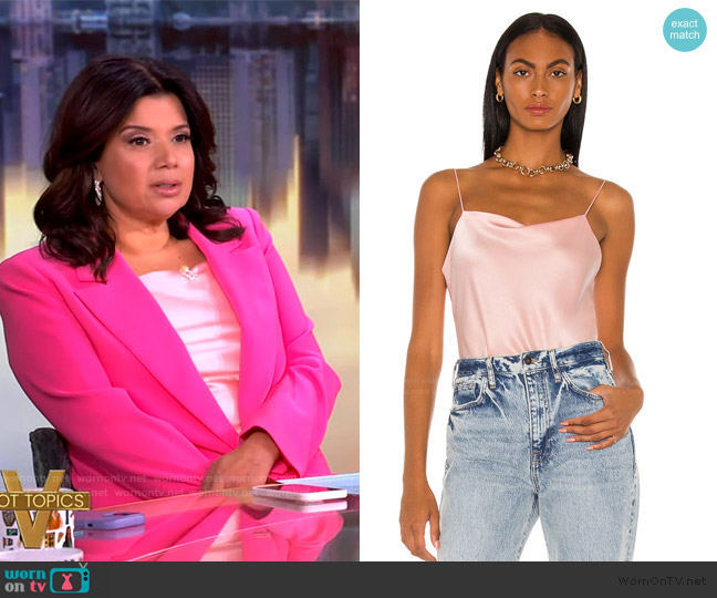 Alice + Olivia Harmon Slip Tank worn by Ana Navarro on The View