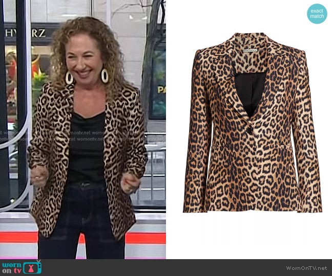 Alice + Olivia Macey Leopard Fitted Blazer worn by Laurie Schacht on Today