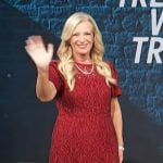 Alison Triessl’s red lace dress on Access Hollywood