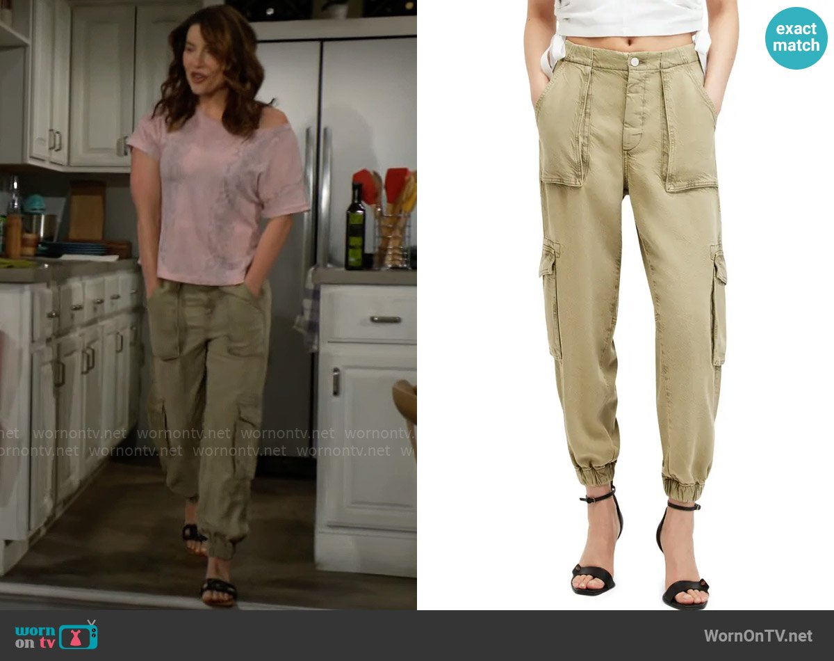 All Saints Frieda Cargo Joggers worn by Steffy Forrester (Jacqueline MacInnes Wood) on The Bold and the Beautiful