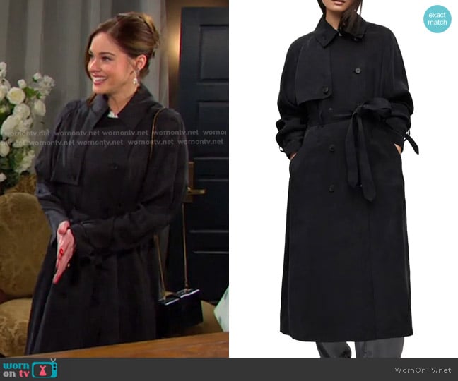 All Saints Kikki Trench Coat worn by Stephanie Johnson (Abigail Klein) on Days of our Lives