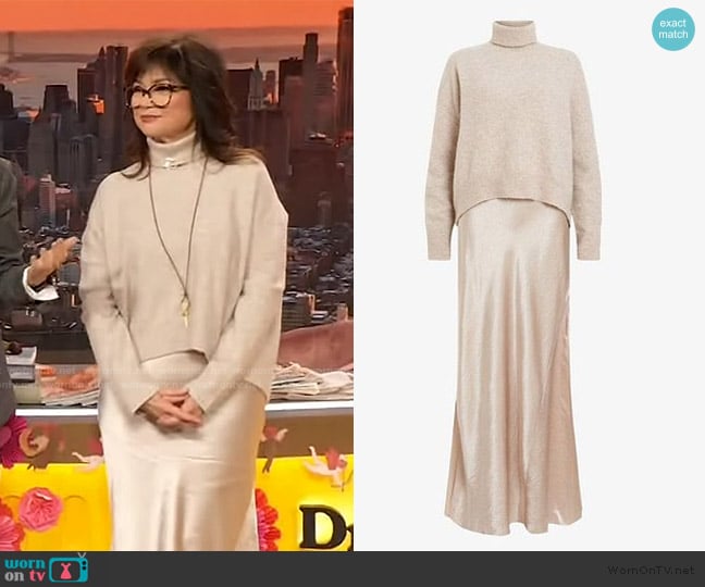 All Saints Nico Two in One Wool Blend worn by Valerie Bertinelli on The Drew Barrymore Show