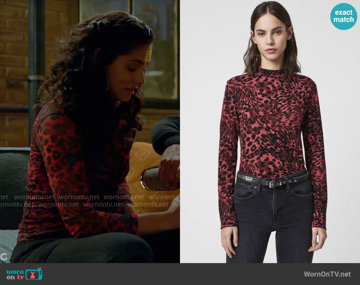 All Saints Redar Kiara Top worn by Stella Kidd (Miranda Rae Mayo) on Chicago Fire