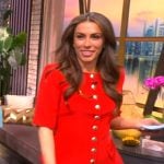 Alyssa’s red button front jacket on The View