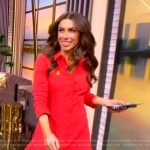 Alyssa’s red pleated hem dress on The View