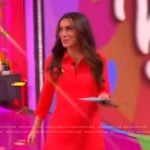 Alyssa’s red pleated hem dress on The View