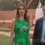 Amanda’s green floral print dress on Cobra Kai