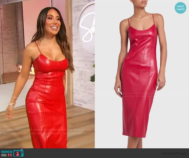 Amanda Uprichard Rocco Midi Dress - Red worn by Melissa Gorga on Sherri