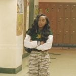 Amina’s green and pink camo cargo pants on All American