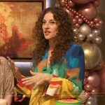 Amirah Kassem’s multicolored print blazer and pants on The Drew Barrymore Show