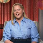 Amy Schumer’s blue striped shirtdress on E! News