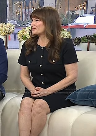 Ana Gasteyer’s black button front dress on Today