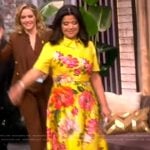 Ana’s yellow floral print shirdress on The View